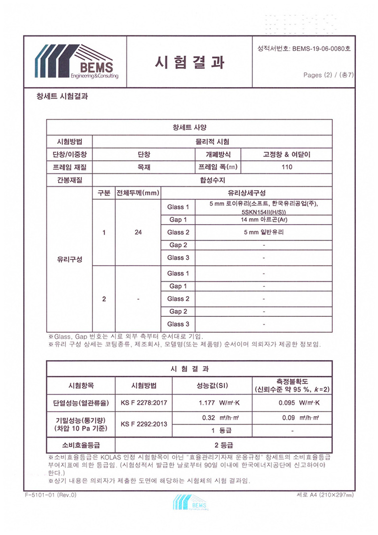 여닫이 시험결과